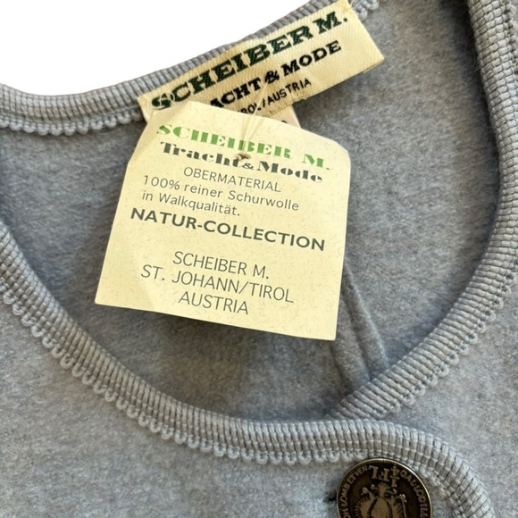 Scheiber M. 100% Wool Light Blue Vintage Smoking Jacket Crest Buttons Women’s M - Picture 13 of 16